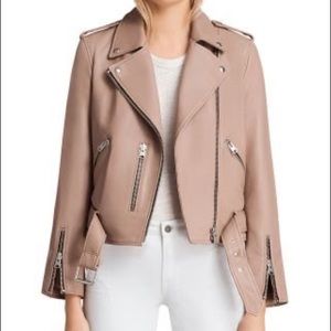 AllSaints Balfern Biker Jacket in Blush Pink